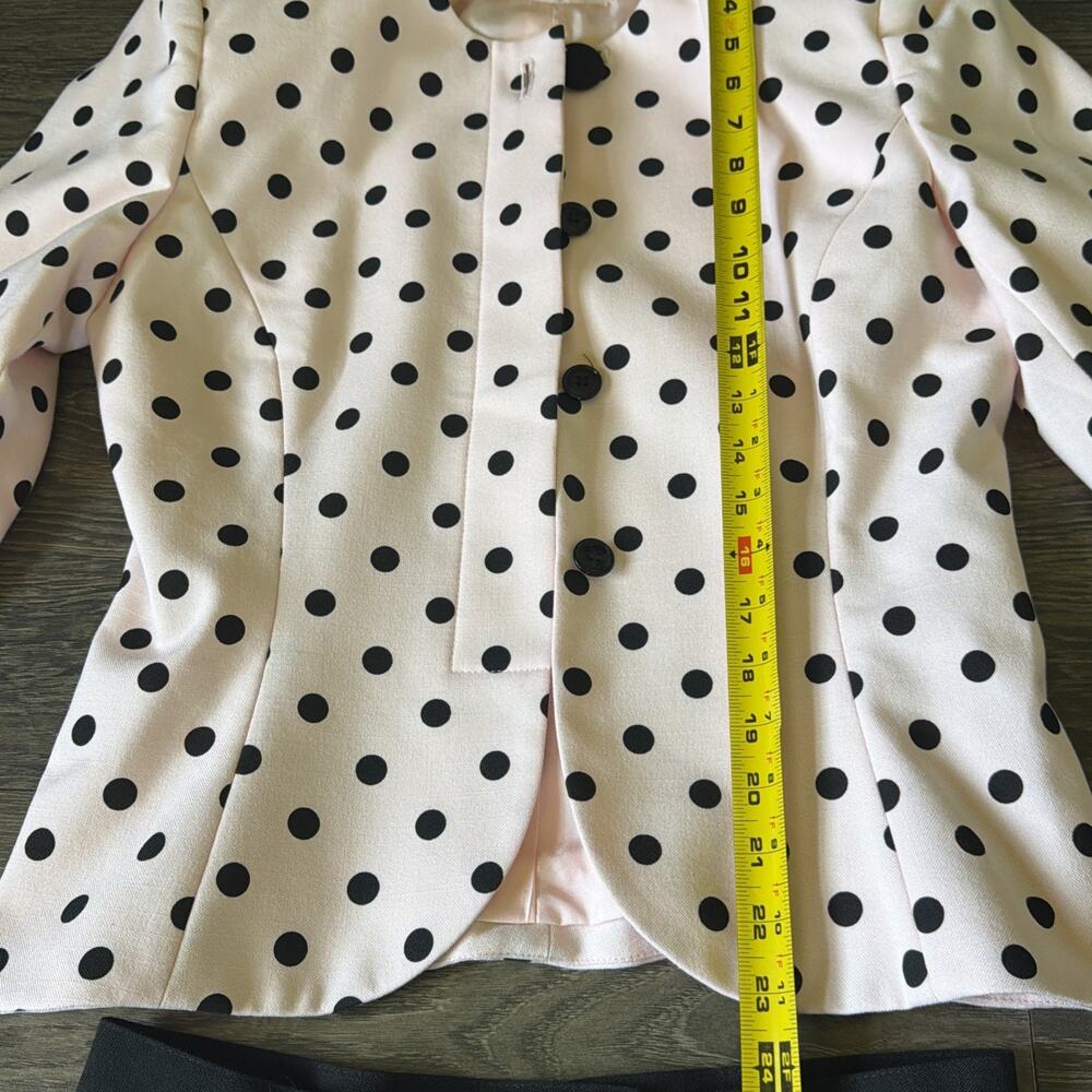 Vintage Kasper ASL Polka Dot Skirt Suit Sz 8 Blush Pink Black Barbiecore 90’s - Picture 14 of 16